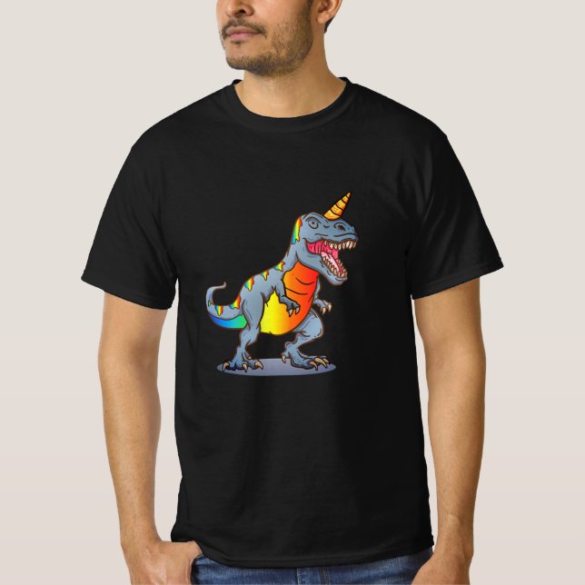 T-shirt Dinosaur Halloween Unicorn Costume (Devant)
