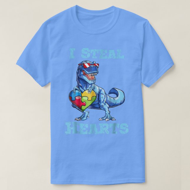 T-shirt Dinosaur I Voler Coeurs Sensibilisation sur l'auti (Design devant)