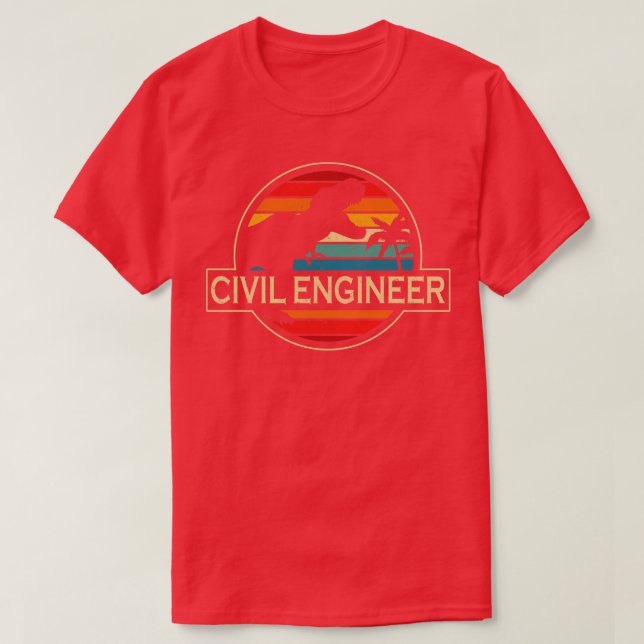 T-shirt Dinosaur, ingénieur civil (Design devant)