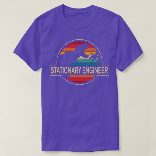 T-shirt Dinosaur, ingénieur stationnaire (Design devant)