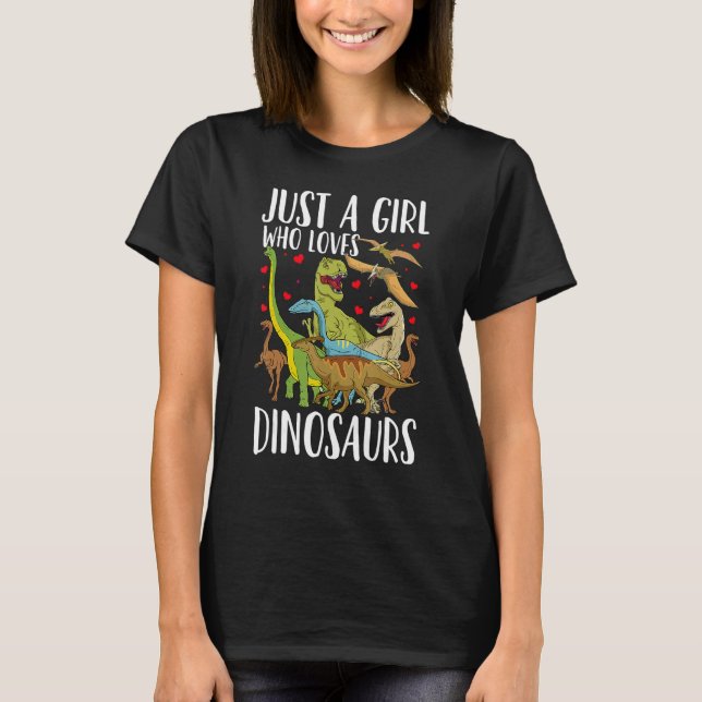 T-shirt Dinosaur Just A Girl Who Loves Dinosaurs Brachiosa (Devant)