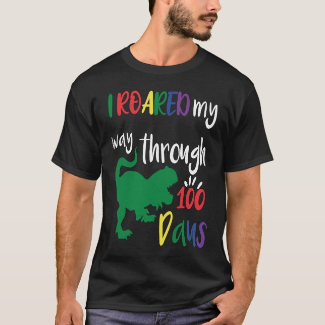 T-shirt Dinosaur Kid I Roared My Way Through 100 Day Of Sc (Devant)