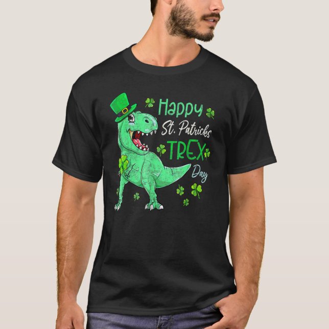 T-shirt Dinosaur Leprechaun Happy St Pat T-Rex St Patrick' (Devant)