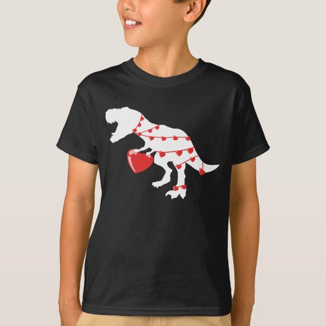 T-shirt Dinosaur Love Heart Heureuse Sainte-Valentin I Ste (Devant)