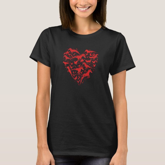 T-shirt Dinosaur Love Heart Rex Cute Valentines Day Boys K (Devant)