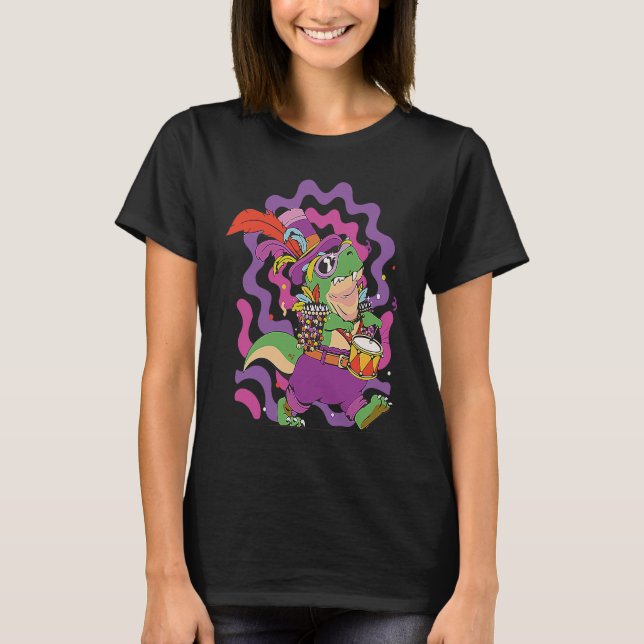 T-shirt Dinosaur Mardi Gras Party Parade Shenanigans Carni (Devant)