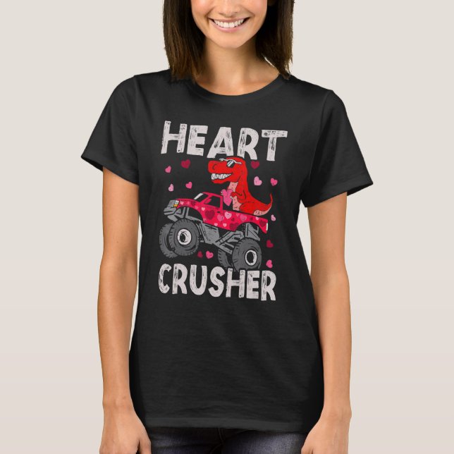 T-shirt Dinosaur Monster Camion Rex Valentines Coeurs Todd (Devant)