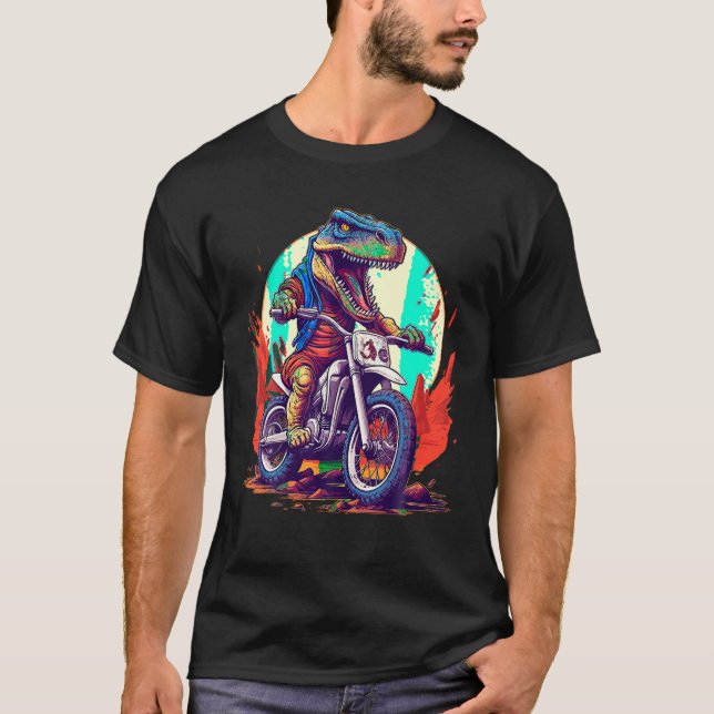 T-shirt Dinosaur Moto équitation Funny Dirt Vélo T (Devant)
