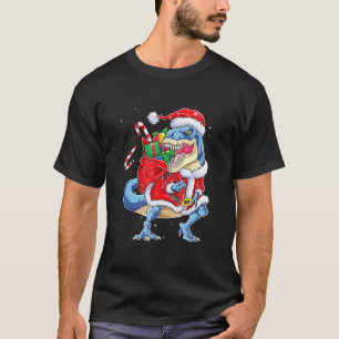 T-shirt Dinosaur Noël T Rex Santa Claus Noël Enfants garço