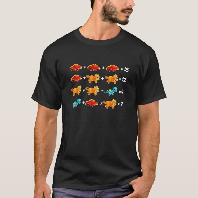 T-shirt Dinosaur Ordre des opérations Quiz Math Enseignant (Devant)
