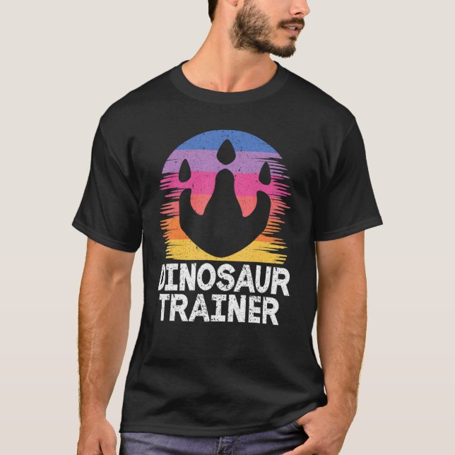 T-shirt Dinosaur Paw Dino Entraîneur Costume Halloween Rét (Devant)