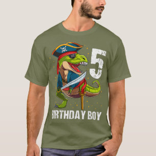 T-shirt Dinosaur Pirate 5 ans Anniversaire Garçon