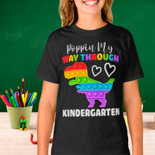 T-shirt Dinosaur Poppin My Way Through Kindergarten