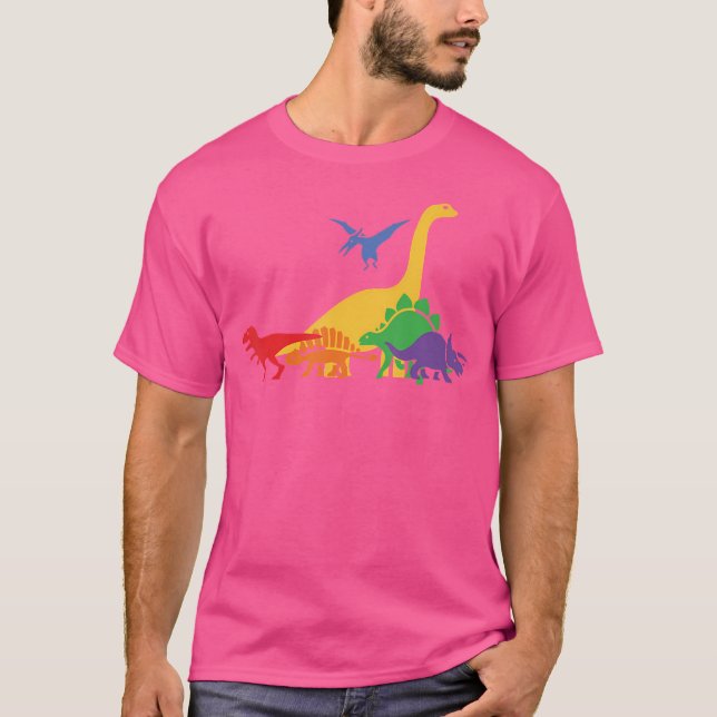 T-shirt Dinosaur Pride Mois Gay Rainbow Lgbtq (Devant)