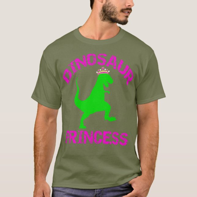 T-shirt Dinosaur Princesse - Filles Tiara Dino T-Rex (Devant)