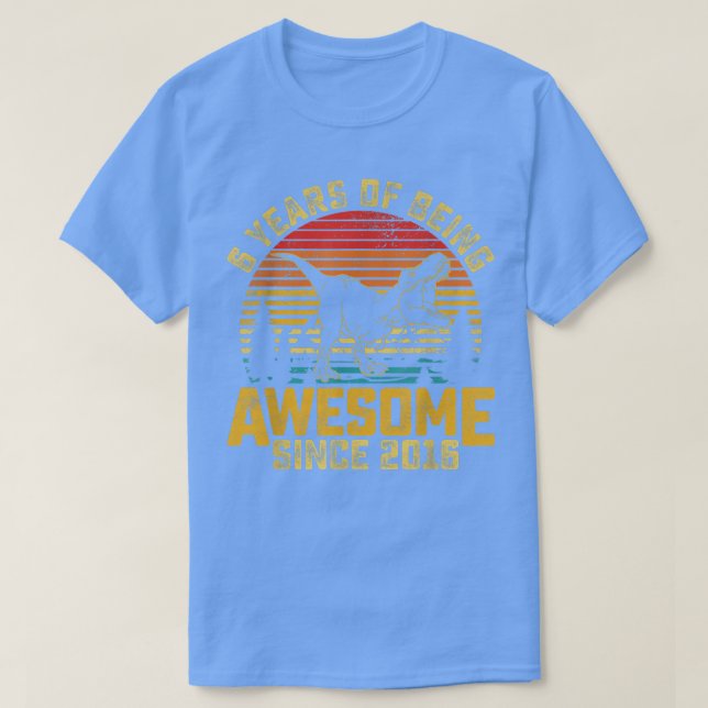 T-shirt Dinosaur Rex 2016 6 Ans 6e Anniversaire Décorat (Design devant)