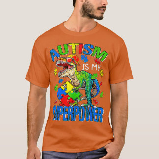 T-shirt Dinosaur Rex Autisme Est Mon Adjudant Autisme Supe