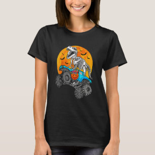 T-shirt Dinosaur Rex Conduisant un Monstre de Camion Lune 