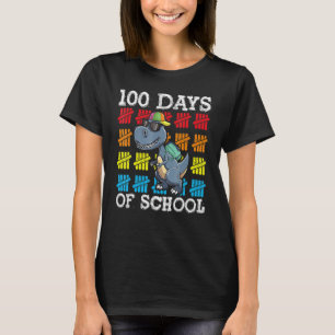 T-shirt Dinosaur Rex Joyeux 100e Jour de l'école Dino Enfa