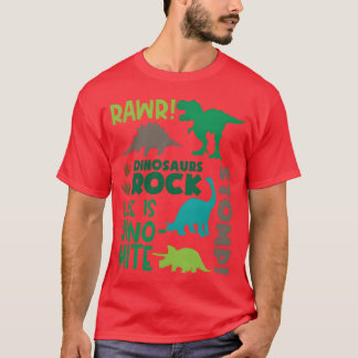T-shirt Dinosaur Rock Stomp Life Is Dino Mite Rawr girl