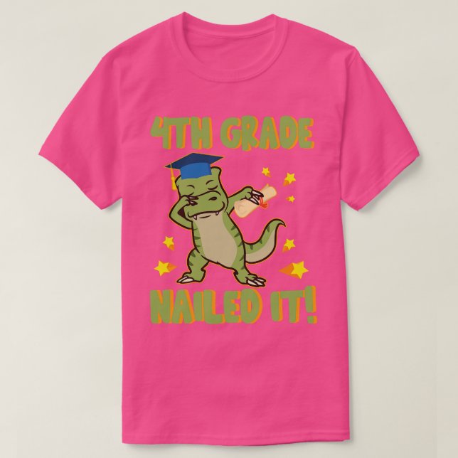 T-shirt Dinosaur Senior Dabbing 4e Grade Nail Il Dernier D (Design devant)