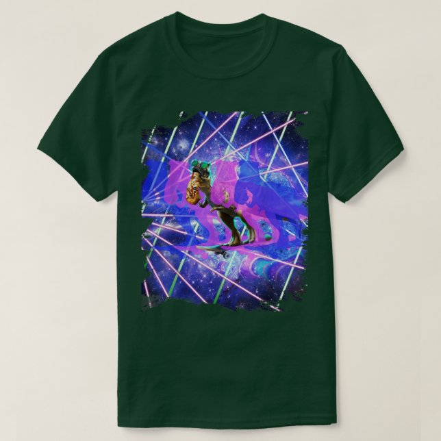 T-shirt Dinosaur Skateboard, Rave Trippy Las (Design devant)
