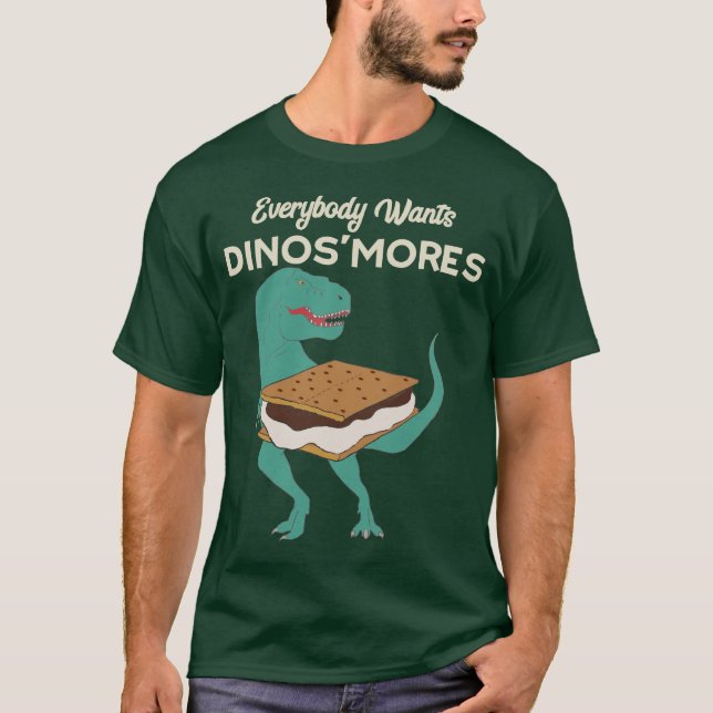 T-shirt Dinosaur Smores Camping DinoSmores T-Rex (Devant)
