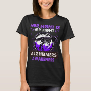 T-shirt Dinosaur Son combat est mon combat ALZHEIMERS