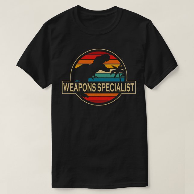 T-shirt Dinosaur Spécialiste des armes (Design devant)