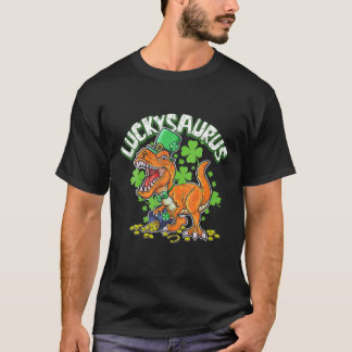 T-shirt Dinosaur St Patrick LUCKYSAURUS T Rex Dinosaurs Gi
