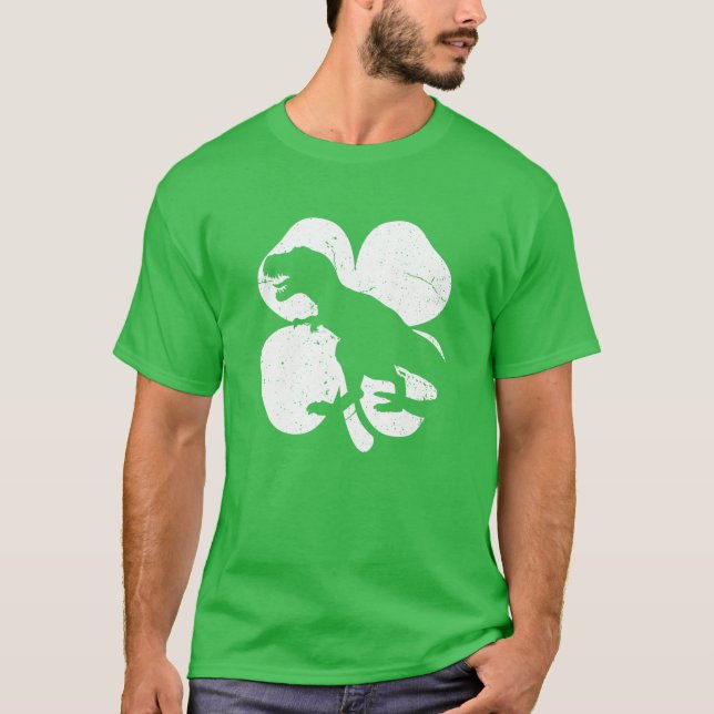 T-shirt Dinosaur St Patricks Day Cool Boys Kids Toddler Ir (Devant)