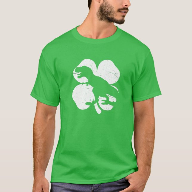 T-shirt Dinosaur St Patricks Day Cool Boys Kids Toddler Ir (Devant)