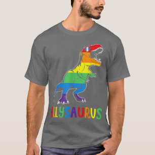 T-shirt Dinosaur T Rex Drapeau Gay pride LGBT Allysaurus A