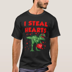 T-shirt Dinosaur T Rex Lover I Steal Hearts Valentine's Da