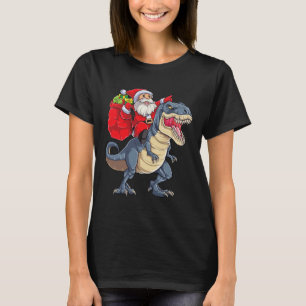 T-shirt Dinosaur T Rex Noël Santa Garçons Hommes Filles Xm