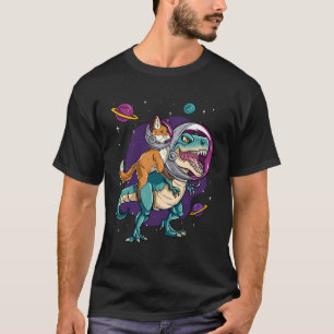T-shirt Dinosaur T Rex Planètes spatiales Étincelles Fox