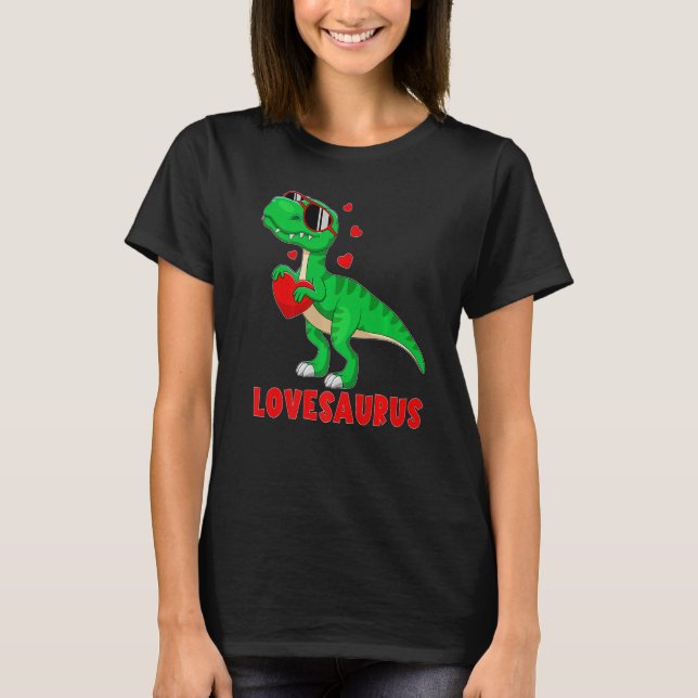 T-shirt Dinosaur T Rex Valentines Day Boys Valentine Kids  (Devant)