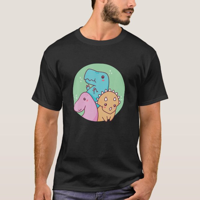 T-shirt Dinosaur Trex, Tricératops, Brachiosa (Devant)