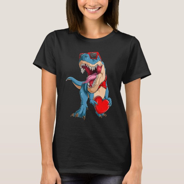 T-shirt Dinosaur valentine trex valentines day mothers day (Devant)