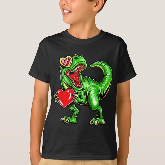T-shirt Dinosaur valentine trex valentinjour mère jour (Devant)