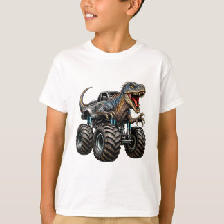 T-shirt Dinosaur Velociraptor Monster Truck