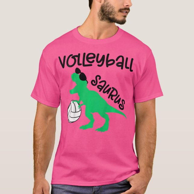 T-shirt Dinosaur Volleyball Saurus Toddler garçon plus gra (Devant)