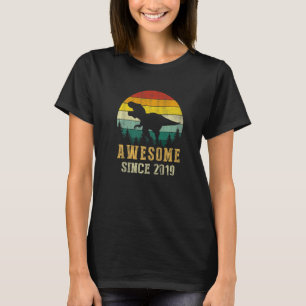 T-shirt Dinosaure 4 ans Anniversaire Garçon Awesome Sinc