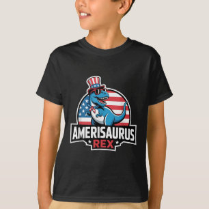 T-shirt Dinosaure 4 juillet Hommes Femmes Garçons Filles A