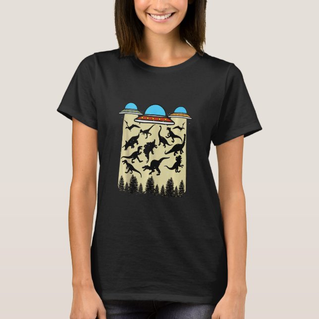 T-shirt Dinosaure Abduction Alien Sci Fi Ufo Extraterresti (Devant)
