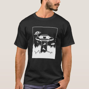 T-shirt Dinosaure Abduction Alien Sci Fi Ufo Extraterresti