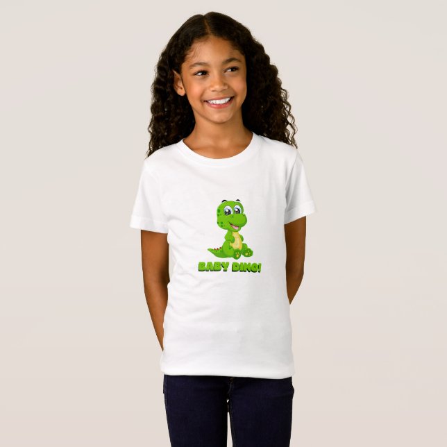 T-Shirt Dinosaure adorable bébé vert Dino - Dinosaure mign (Devant entier)