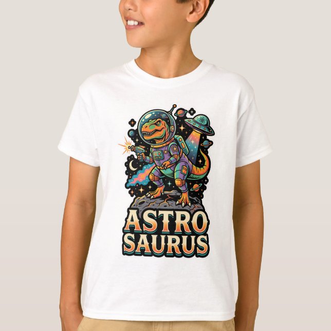 T-shirt Dinosaure Alien Astro Saurus : Astronaute Rétro Es (Devant)