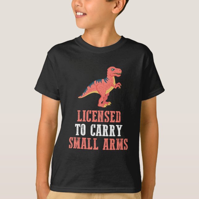 T-shirt Dinosaure Amusant - Autorisé À Porter Des Armes Lé (Devant)
