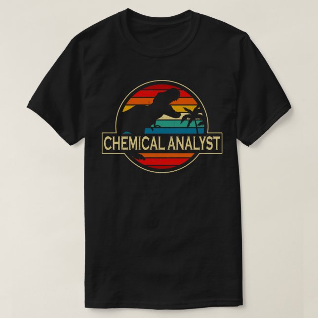 T-shirt Dinosaure, analyste chimique (Design devant)